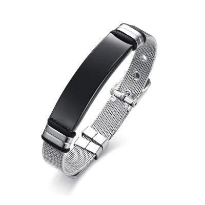 Black Titanium Steel Scripture Bracelet