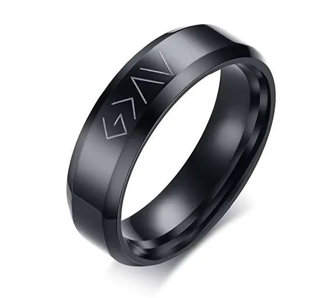 God Is Greater - Engraved Stainless Steel Scripture Ring