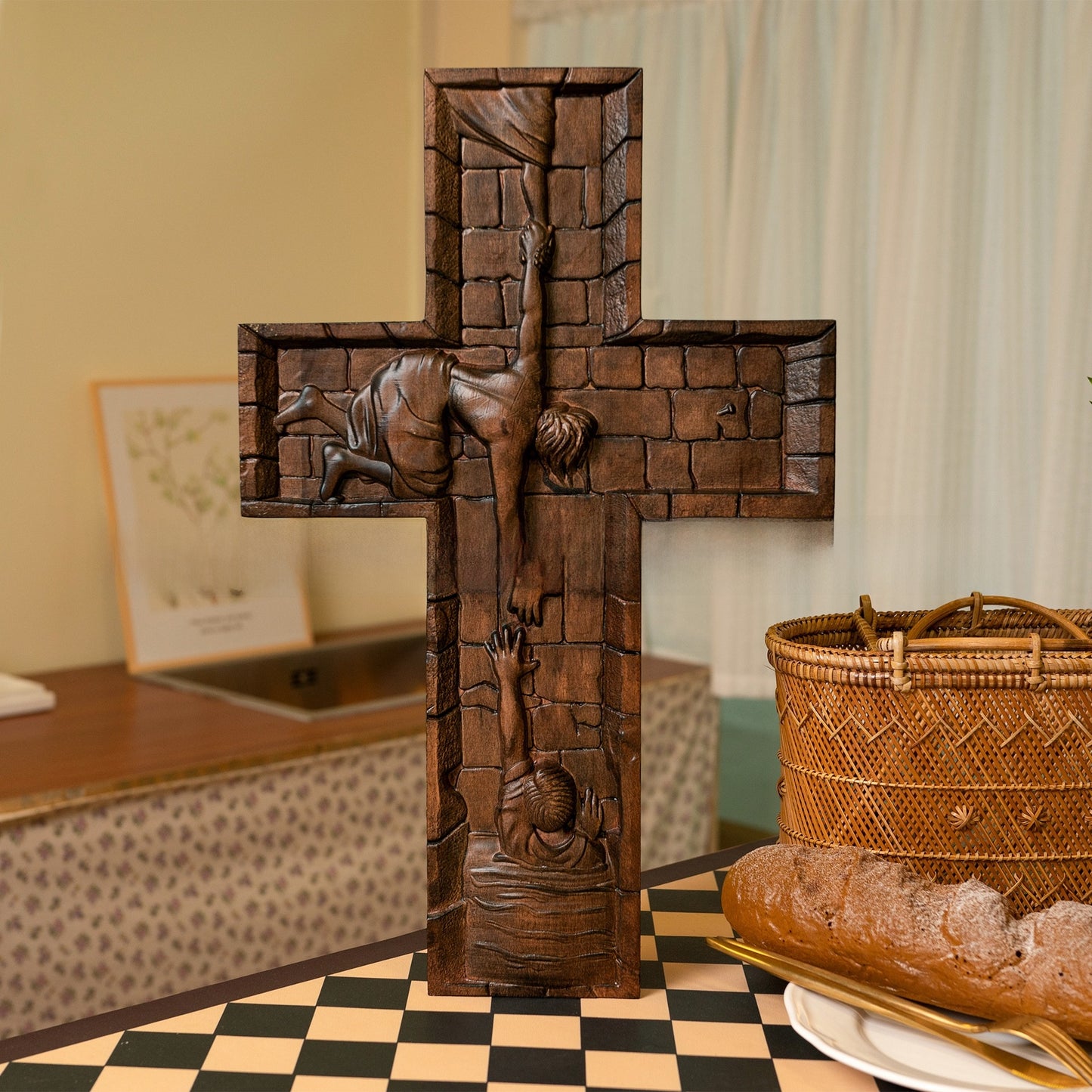 Wooden Cross Ornament